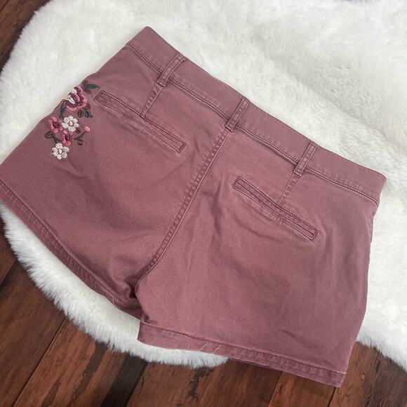 Express Womens Size 0 Mauve Pink Mid Rise Shortie Shorts Juniors Flowers Floral - Picture 5 of 5